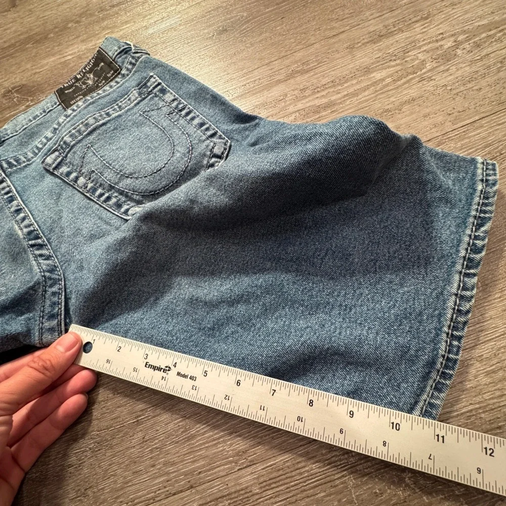 True Religion Ricky Jeans Shorts Mens 32 Blue Cotton Denim Relaxed Straight Y2K
